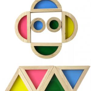 Átlátszó szivárvány fa kockák (24db/szett)