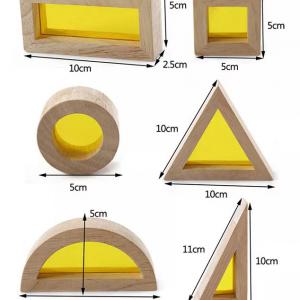 Átlátszó szivárvány fa kockák (24db/szett)