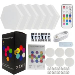 LED-es Hexagon Lámpa színes