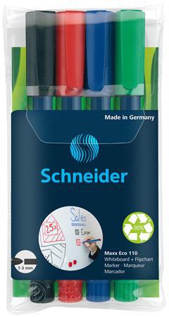 Filctoll Whiteboard táblához, színes - Schneider Maxx Eco (4db/szett)