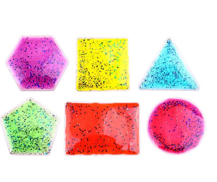 Folyadékkal töltött, Csillámos Geometriai Formák