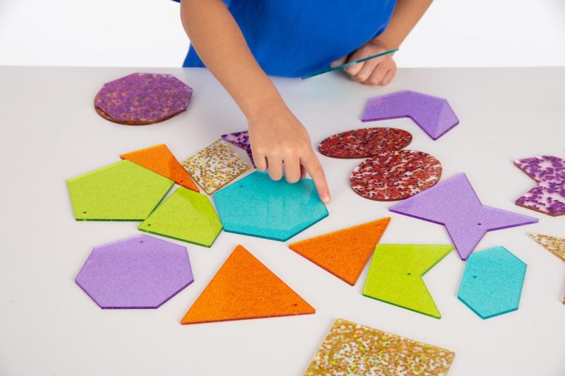 Glitteres geometriai formák (21 db/ szett)