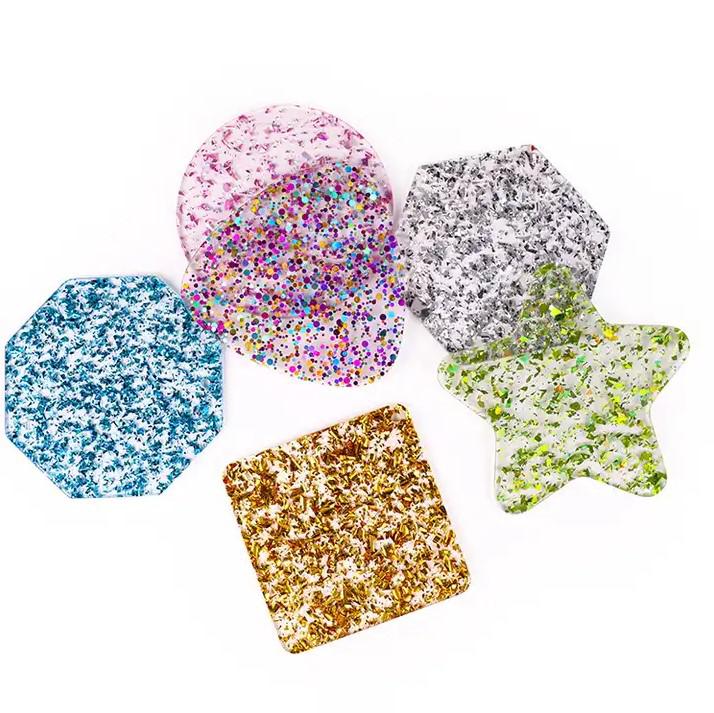 Glitteres geometriai formák (6 db/ szett)