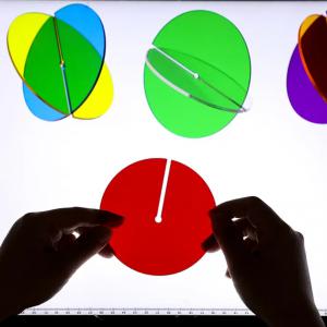 Egymásba illeszthető, átlátszó színes körök