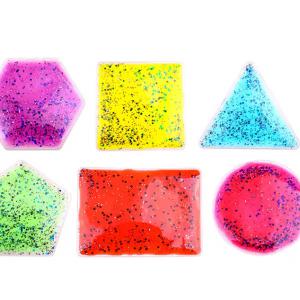 Folyadékkal töltött, Csillámos Geometriai Formák