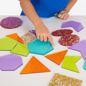 Glitteres geometriai formák (21 db/ szett)