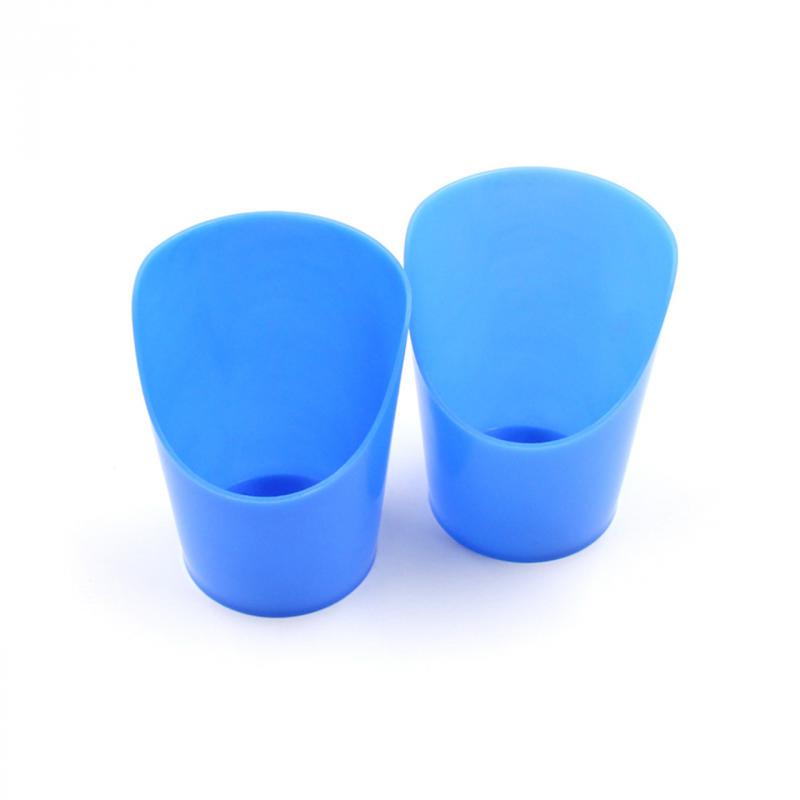 Vágott, rugalmas műanyag pohár, kék 60ml (5db/csomag)