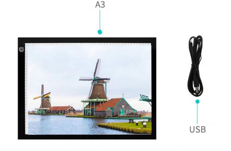 Világító panel A3 - színváltó