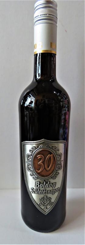 fém címkés bor 30.születésnapra