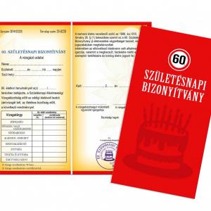 bizonyítvány 60. születésnapra