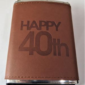 fém laposüveg, flaska 40. születésnapra barna