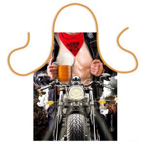 vicces szexi férfi kötény motoros sörrel
