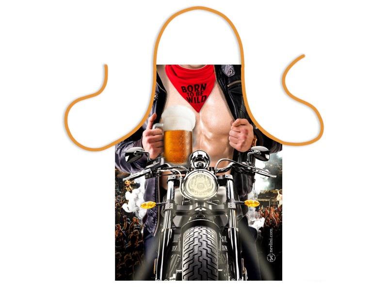 vicces szexi férfi kötény motoros sörrel