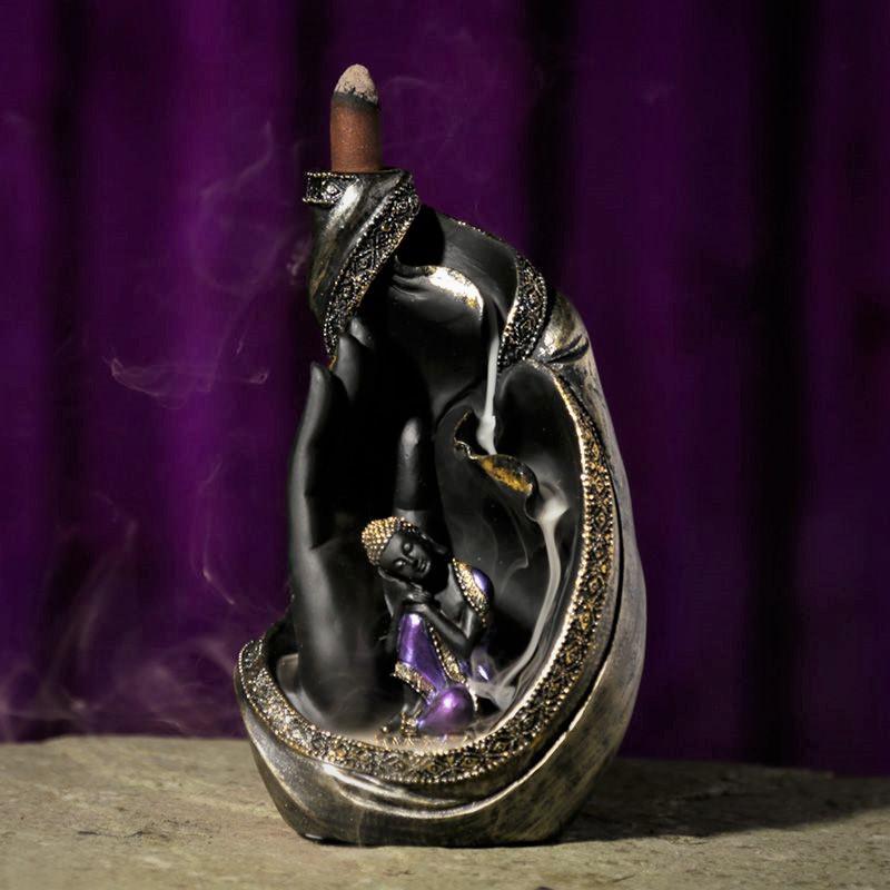 vízesés hatású füstölő égető buddha