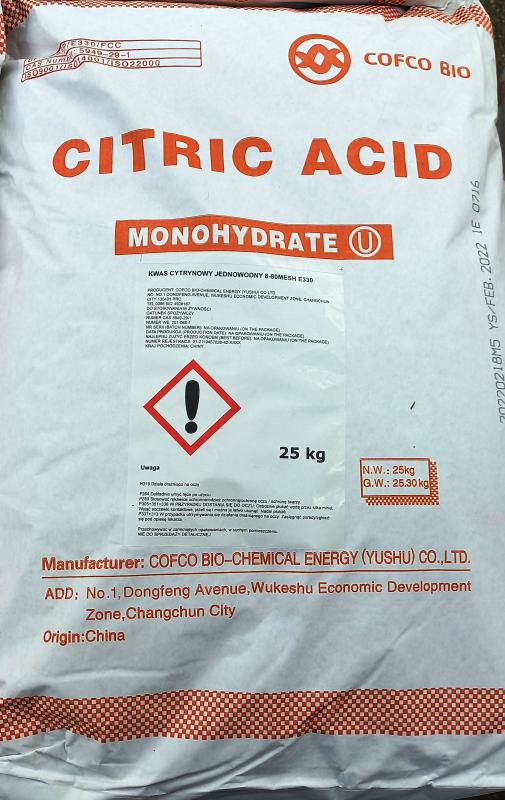 Citromsav monohidrát. Étkezési minőség ár /kg 25 kg-os zsákban ömlesztve