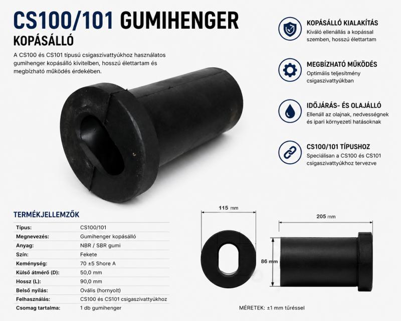 Cs 100-101-es gumihenger. Kopásálló.