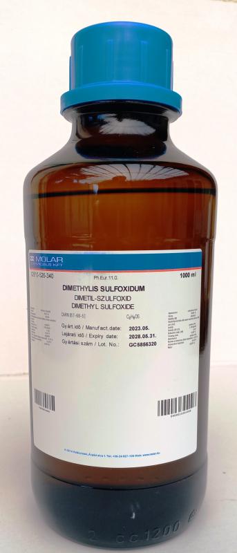 DMSO DIMETIL-SZULFOXID 1 liter PH.Eur.11.0. gyógyszerkönyvi minőség.