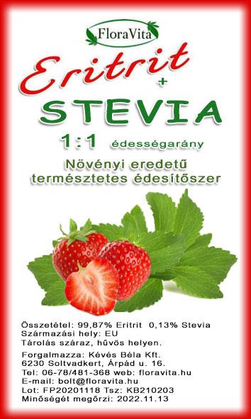 Eritrit + Stevia 250 g 1:1 arányú  természetes édesítőhatás