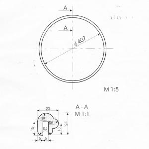 Gumitömítés tartályajtóhoz 407 mm ráhúzós