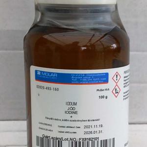Jód kristály Jodium. 100 g 100%-os gyógyszerkönyvi minőség.