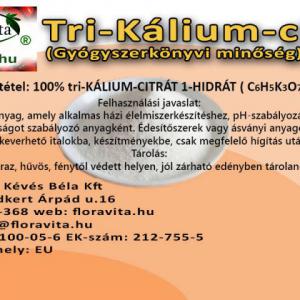 Kálium-citrát 1-hidrát kg-os. Élelmiszeripari tri Kálium-citrát