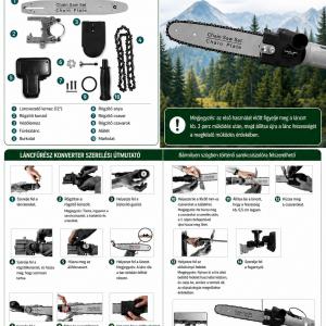 Láncfűrész  flex adapter / 10mm tárcsatengelyes sarokcsiszolóhoz