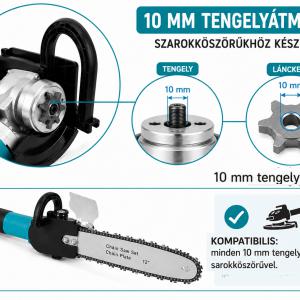 Láncfűrész  flex adapter / 10mm tárcsatengelyes sarokcsiszolóhoz