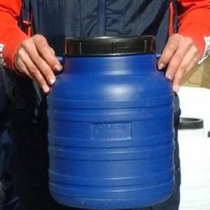 Műanyag hordó 10 l-es ballon kék színben