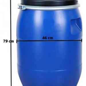 Műanyag hordó 120 l-es. Ajándék tetőtömítéssel (kék) ballon bilincses.
