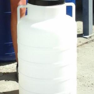 Műanyag hordó 60 l-es ballon (fehér) csavaros tetővel