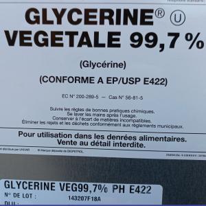 Növényi glicerin 99,7,%-os 1250 kg-os ár/IBC minimum rendelés 1 IBC élelmiszeri, gyógyszerkönyvi minőség. E422