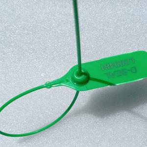 Plomba. Fémbetétes biztonsági sorszámozott, vonalkóddal. 38 cm, szálhossz. Zöld szín.