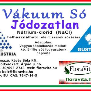 Vákuumsó jódozatlan konyhasó 1 kg-os 99,6 %-os NaCl. Tiszta só,  + tapadásgátló.