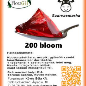 Zselatin  Szarvasmarha FloraGél 200 bloom 200 g Nagy tisztaságú étkezési. Részben hidrolizált kollagén