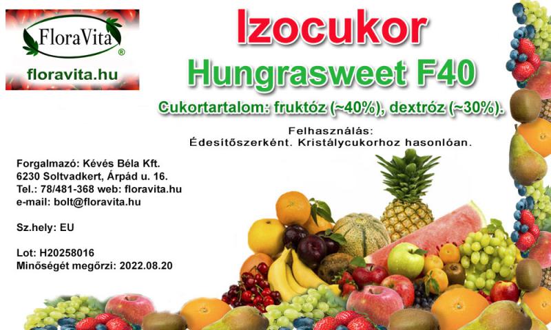 Gyümölcscukor 40, szőlőcukor 30% Isomix. Izocukor. Ár/kg 28 kg-os kannában