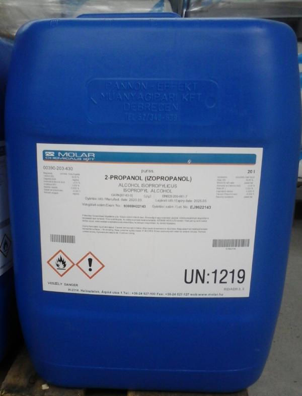Izopropil alkohol 20 liter 100%-os ár/1liter PURISS /tiszta/ minőség