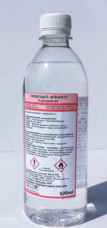 Izopropil alkohol 500 ml 100%-os PURISS /tiszta/ minőség izopropanol (ár/db)