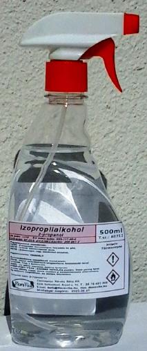 Izopropil alkohol 500 ml szórófejjel 100 %-os PURISS /tiszta/ minőség (ár/db)