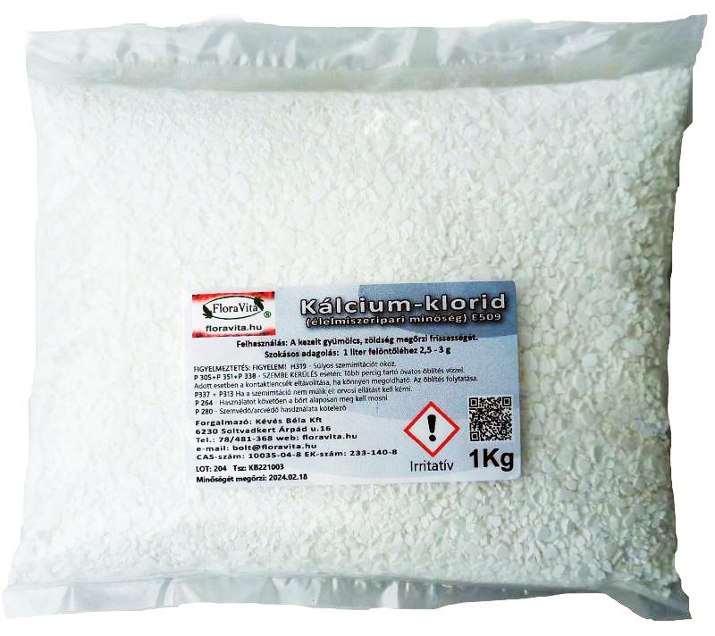 Kalcium-Klorid 1kg  élelmiszeripari pehely 100 %.os CaCl2·2H2O