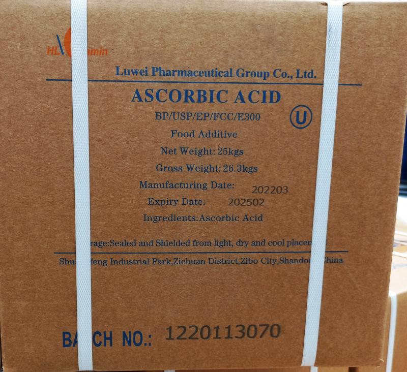L-Aszkorbinsav C-vitamin 25 kg-os dobozban ömlesztve (ár / 1kg) Gyógyszerkönyvi