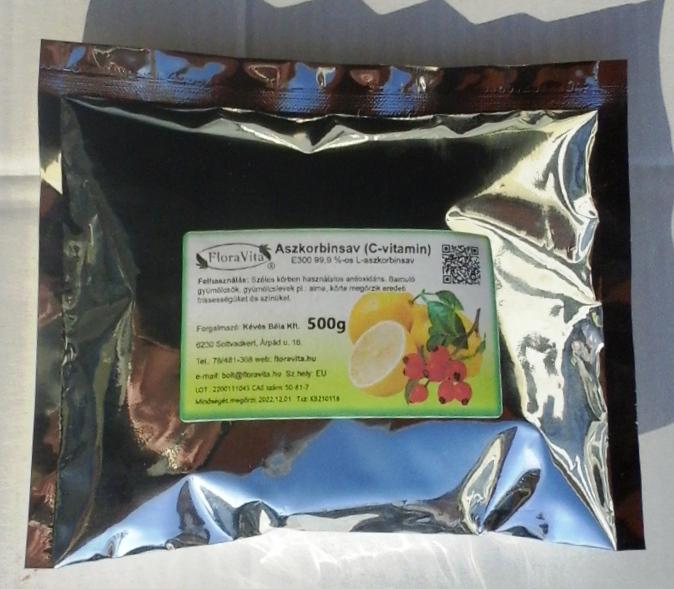 L-Aszkorbinsav  C-vitamin 500 g Gyógyszerkönyvi minőségű.