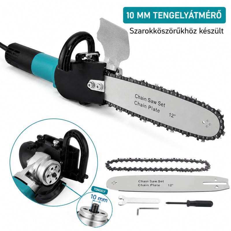 Láncfűrész  flex adapter / 10mm tárcsatengelyes sarokcsiszolóhoz