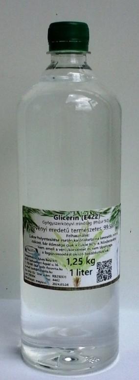 Növényi glicerin 99,7,%-os  1.25 kg gyógyszerkönyvi minőség.  1 liter