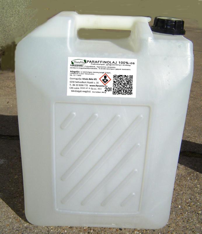 Paraffin olaj 20 literes kannában, gyógyszerkönyvi (Ár/1 liter) paraffinolaj.