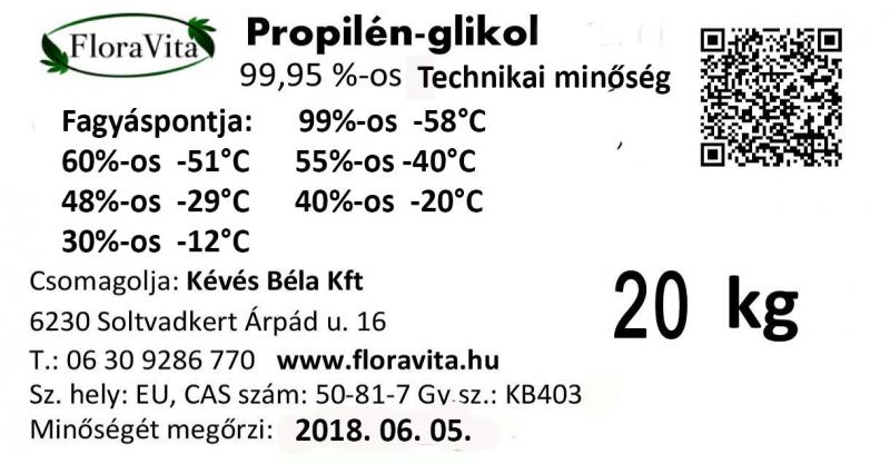 Propilén-glikol 99,97%-os TECHNIKAI minőség ár /kg 20 kg-os Kanna a minimum rendelés és ennek többszöröse.