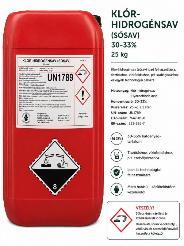 Sósav 30%-os 28 kg-os