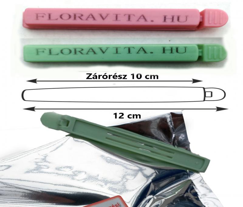 Taskzáró csipesz. 12 cm-es zacskózáró.