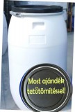 Műanyag hordó 120 l-es (fehér) ballon bilincses. Most tetőtömítéssel.