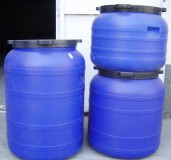 Műanyag hordó 200 l-es ballon 42 cm-es csavaros tetővel