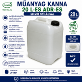 Műanyag kanna 20 l-es ADR-es 50 mm nyílással. 1000 gramm, + 1 db kupak 20 gramm.